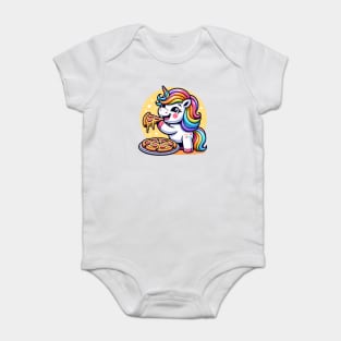 Pizza Unicorn Lover, Love Eating Pizza Baby Bodysuit